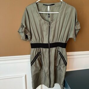 Kensie Sage Green Dress with Black Details Size M
